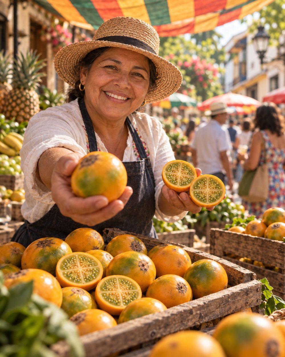 Lulos recién escogidos en el mercado